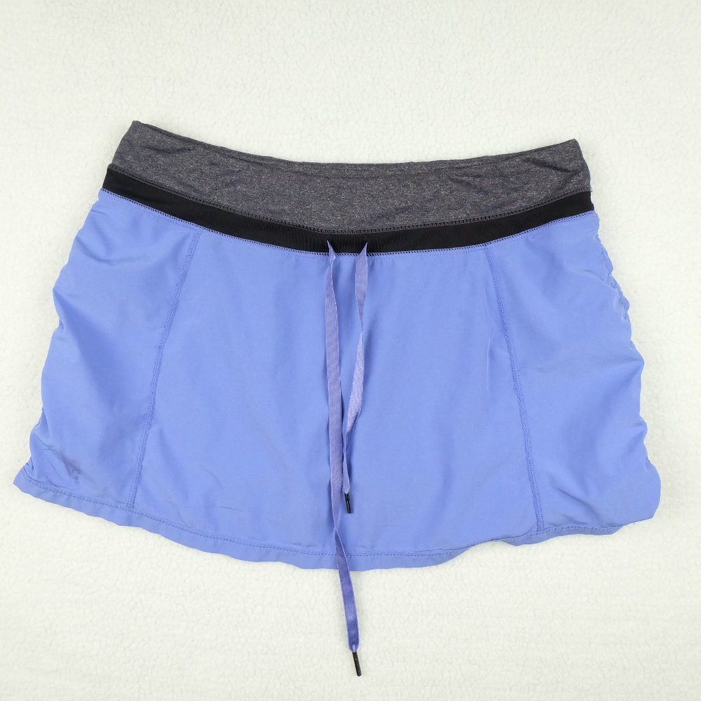 Kyodan Womens Skort Skirt Large Blue Above Knee Pocket Stretch Yoga Athletic